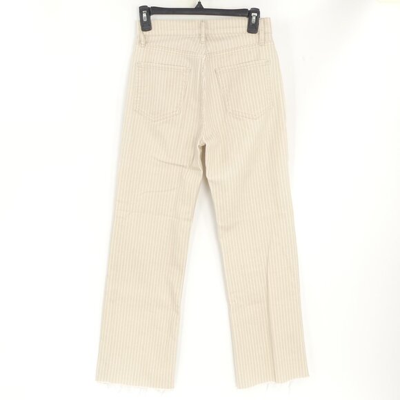 FRAME Le Jane Crop Tan & White Stripe Denim Jeans Size 25 - Picture 5 of 11